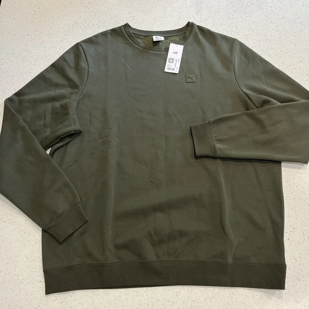 Puma Men's‎ 3XLT Green Fleece Sweatshirt Crewneck Pullover Big & Tall NWT